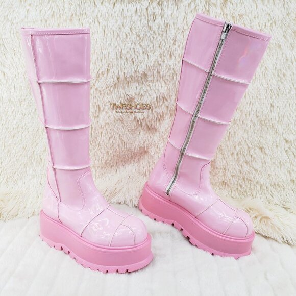 Women's Pink Platform Boots - Picture 12 of 13